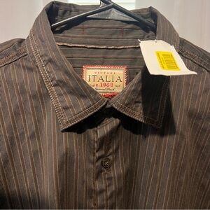 NWT | Vintage Italia | Tonal Stripe Button-Down Shirt | Men’s 2XL | Classic Fit